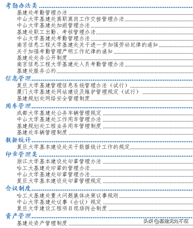 高校基建管理制度参考（13）：基建管理部门内务管理篇