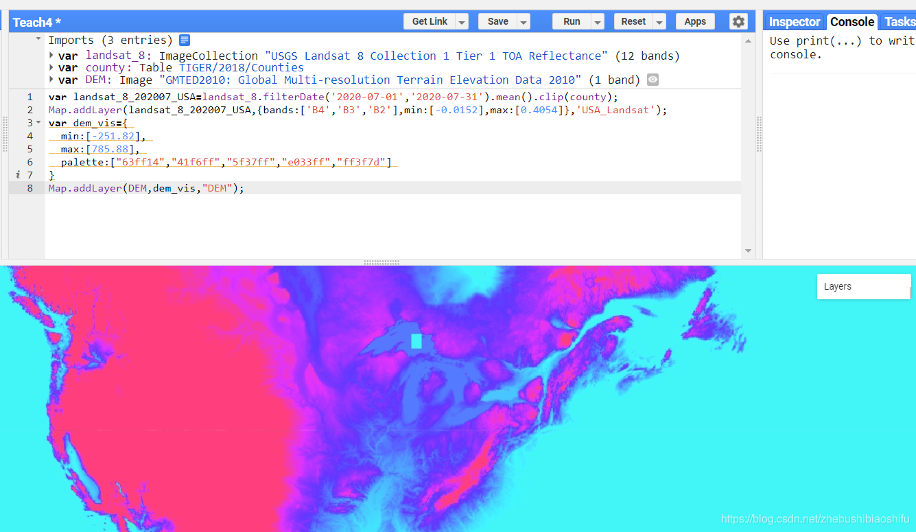 Google Earth Engine谷歌地球引擎GEE栅格图层可视化代码的嵌入操作
