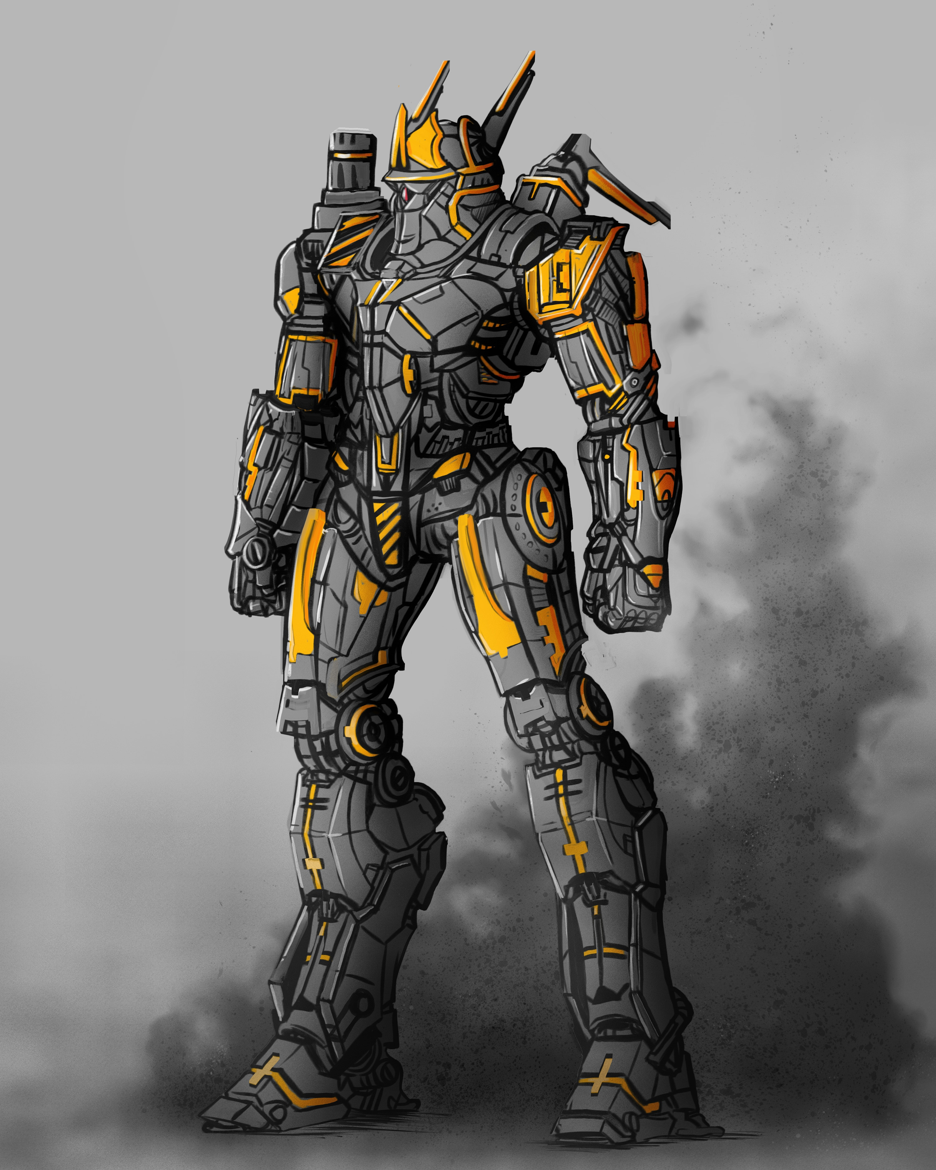 高达插画设计谁还没个机甲梦