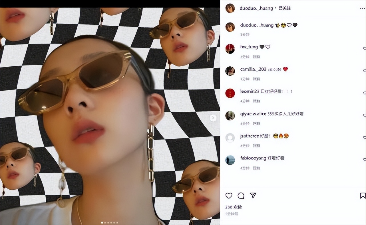 16岁黄多多晒自拍，涂红色指甲油时髦感超强，脸上的雀斑抢镜了