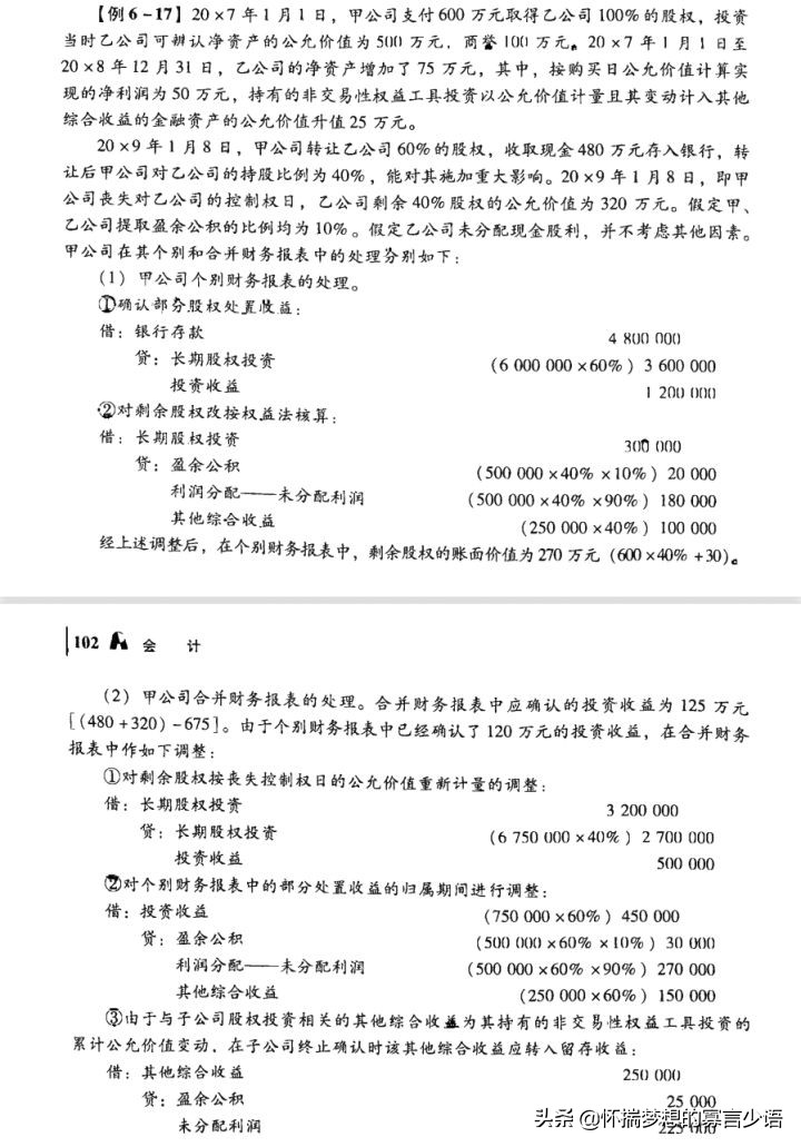 CPA《会计》教材例题（6-10章）