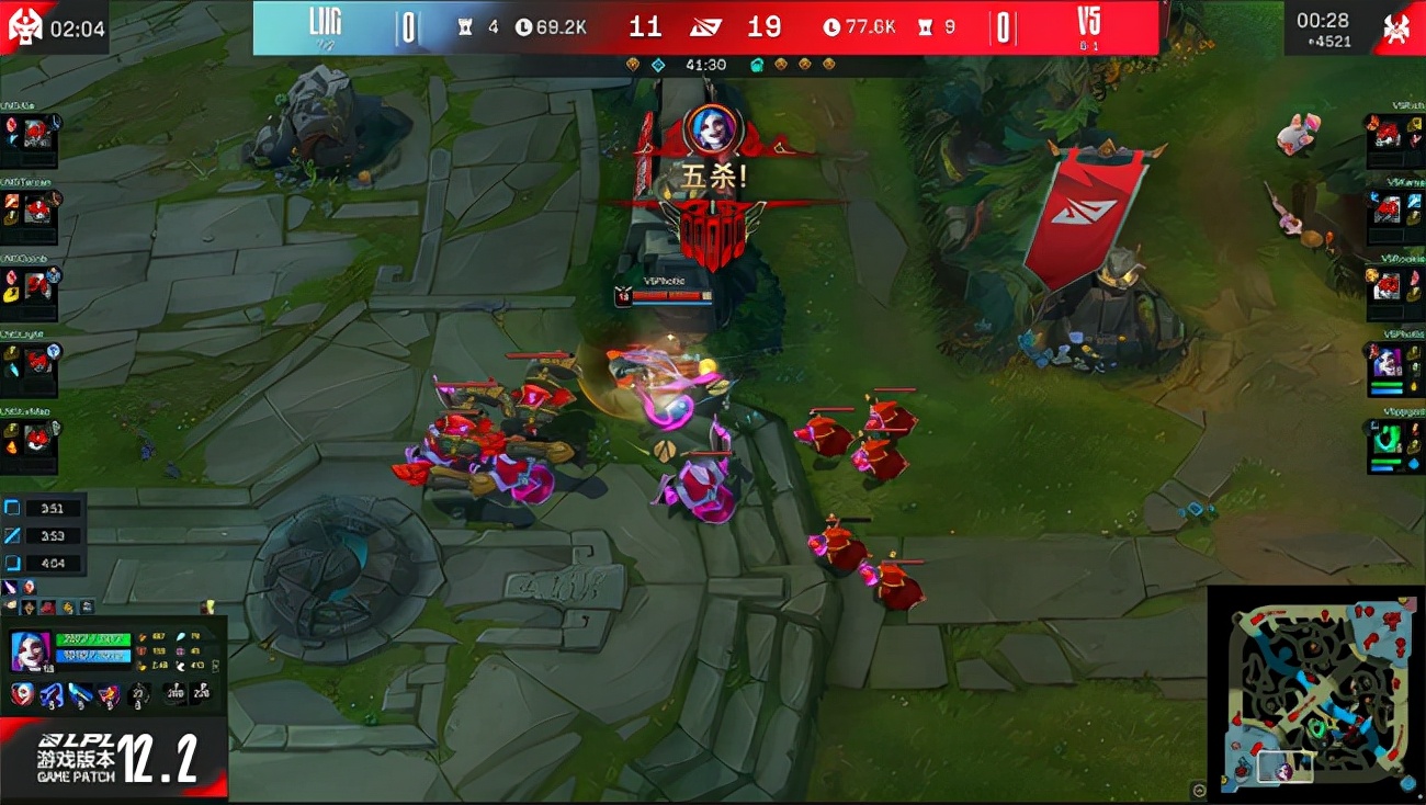 LOL-LPL：Photic金克丝远古龙魂豪取五杀，V5 2-0送给LNG三连败