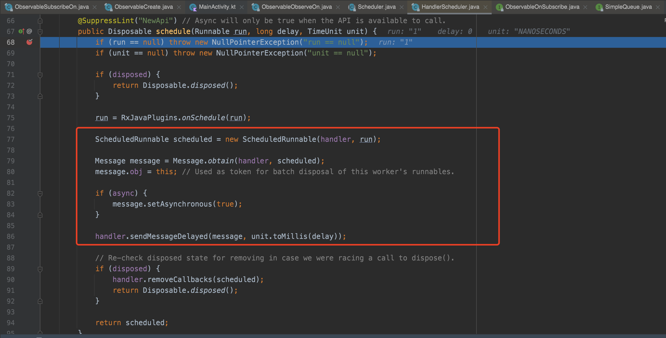 android RxJava 线程切换原理探索