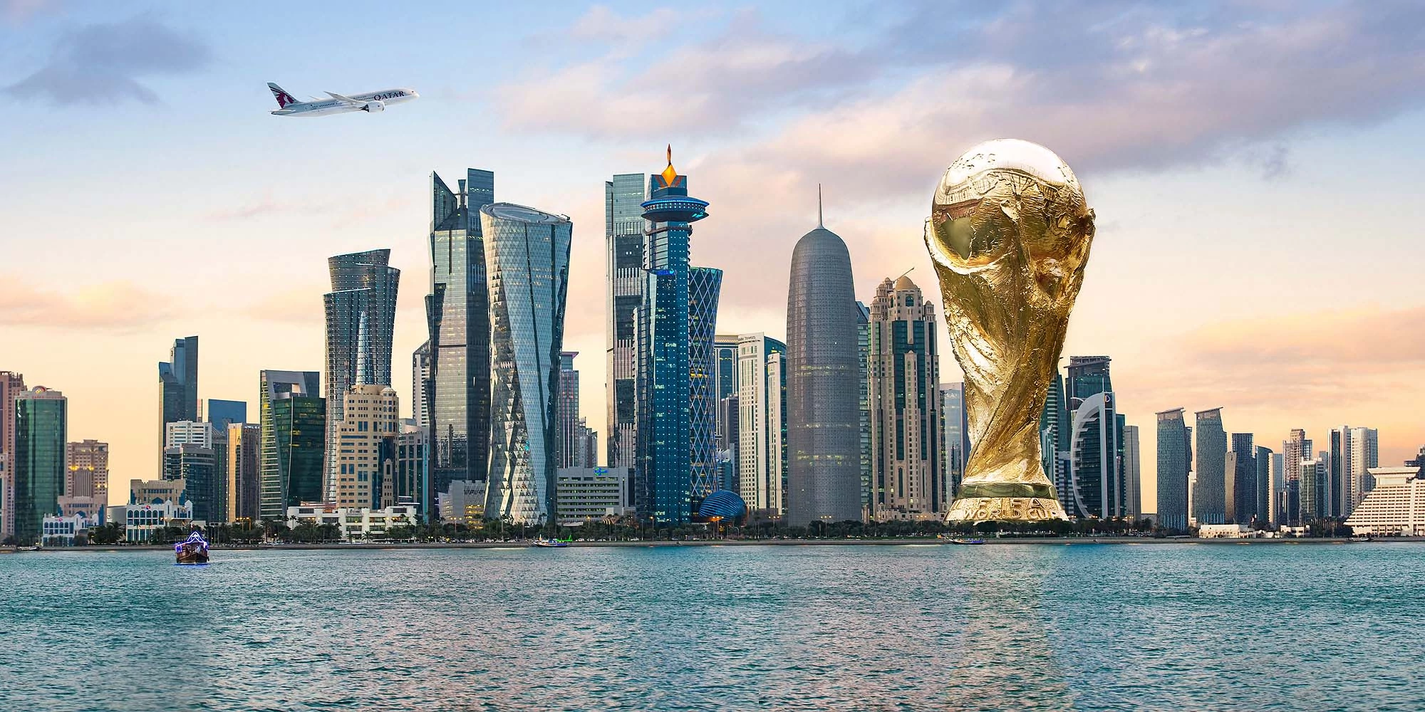 世界杯决赛8万人球场(卡塔尔世界杯8座地标性场馆实景图，一探体育场背后的设计巧思)