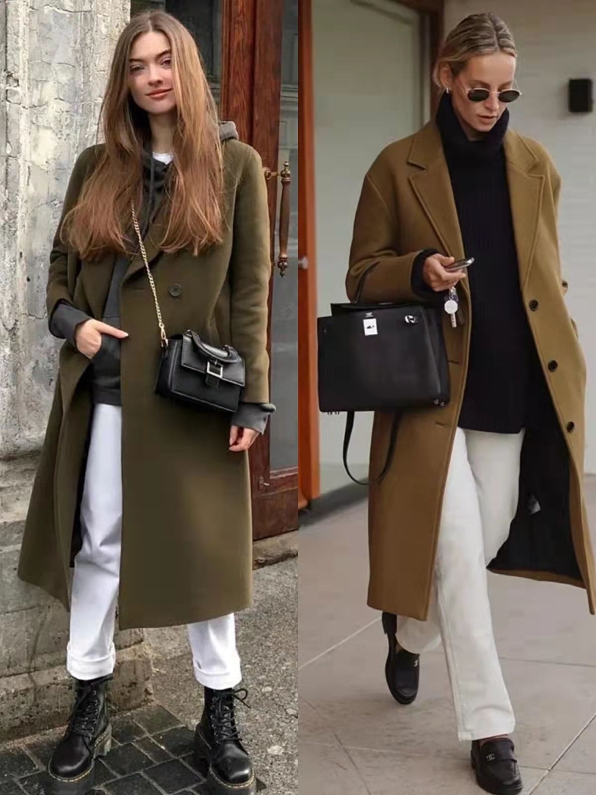 见过世面的女人,冬季都爱"长大衣 牛仔裤",配这几双鞋更时髦