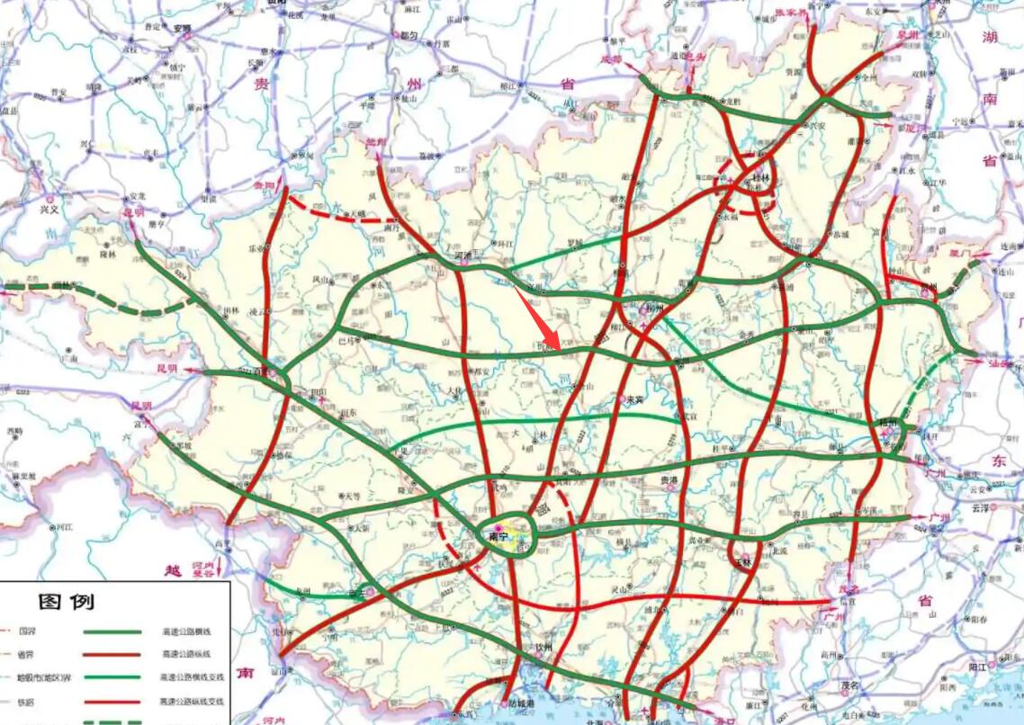 广西这条重量级高速公路呈东西走向,横贯桂中地区,长约480公里