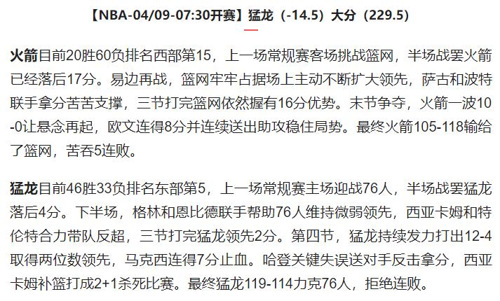 4/08篮球NBA预测(扫盘4/08篮球推荐，NBA预测，战况分析，让分预测 大小分预测)