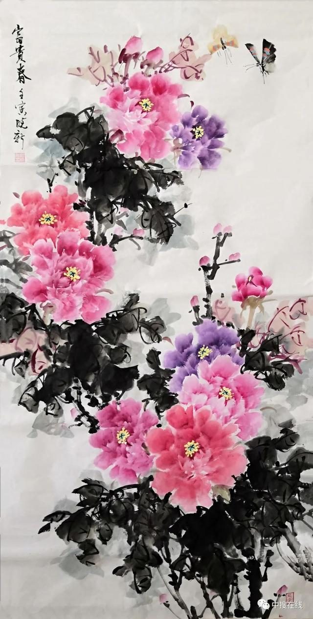 牡丹画家杨晓新其人其画 撰稿：张亚明