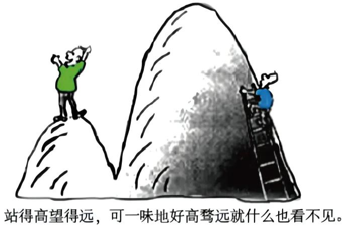 2022高考押题Ⅰ哲学思辨寓意式漫画作文《“好高”不可“骛远”》