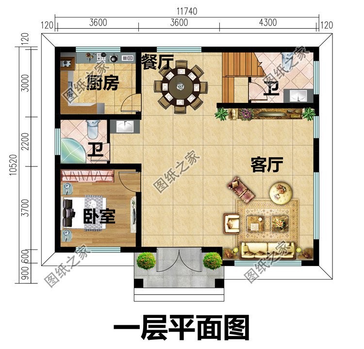 带文化石的农村别墅设计，色彩多样外观给你营造出炫彩的舒适生活