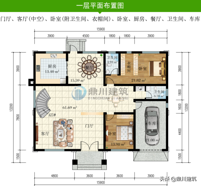 6套实用接地气带车库别墅，可停车可放杂物，农村建房必不可少
