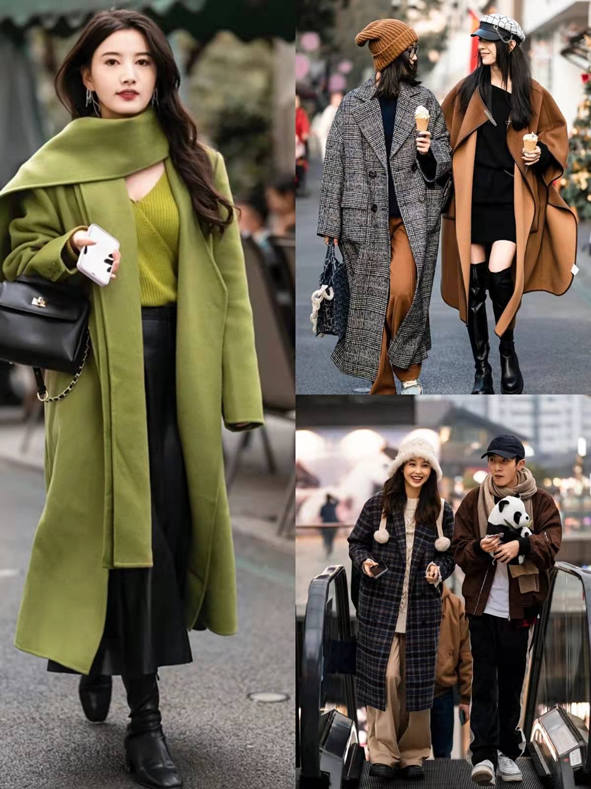 冬日街拍中"长大衣搭配",从入门到高阶,帮你解锁优雅与高级感