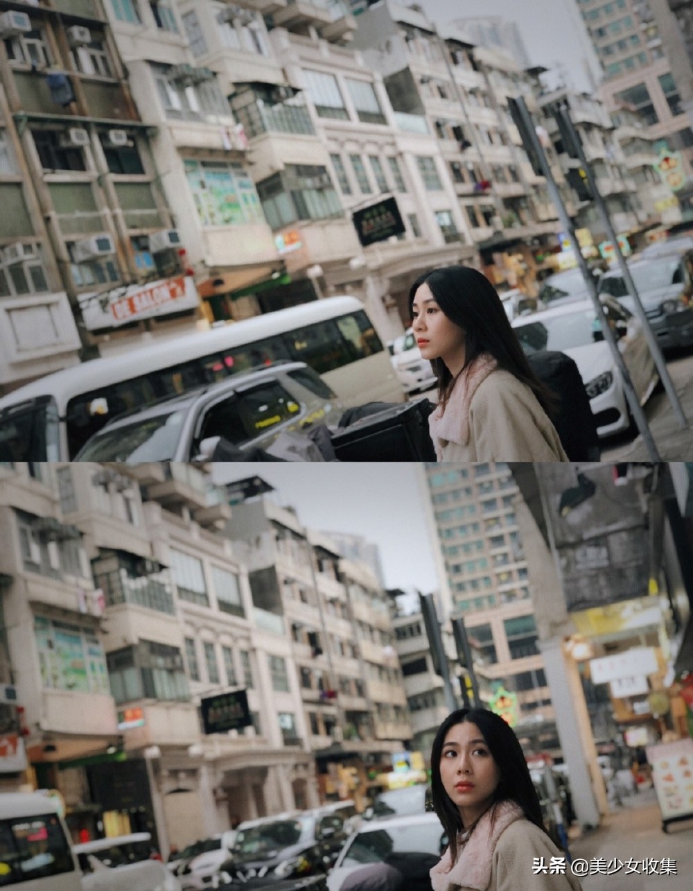 文艺港风美女街拍胶片风写真