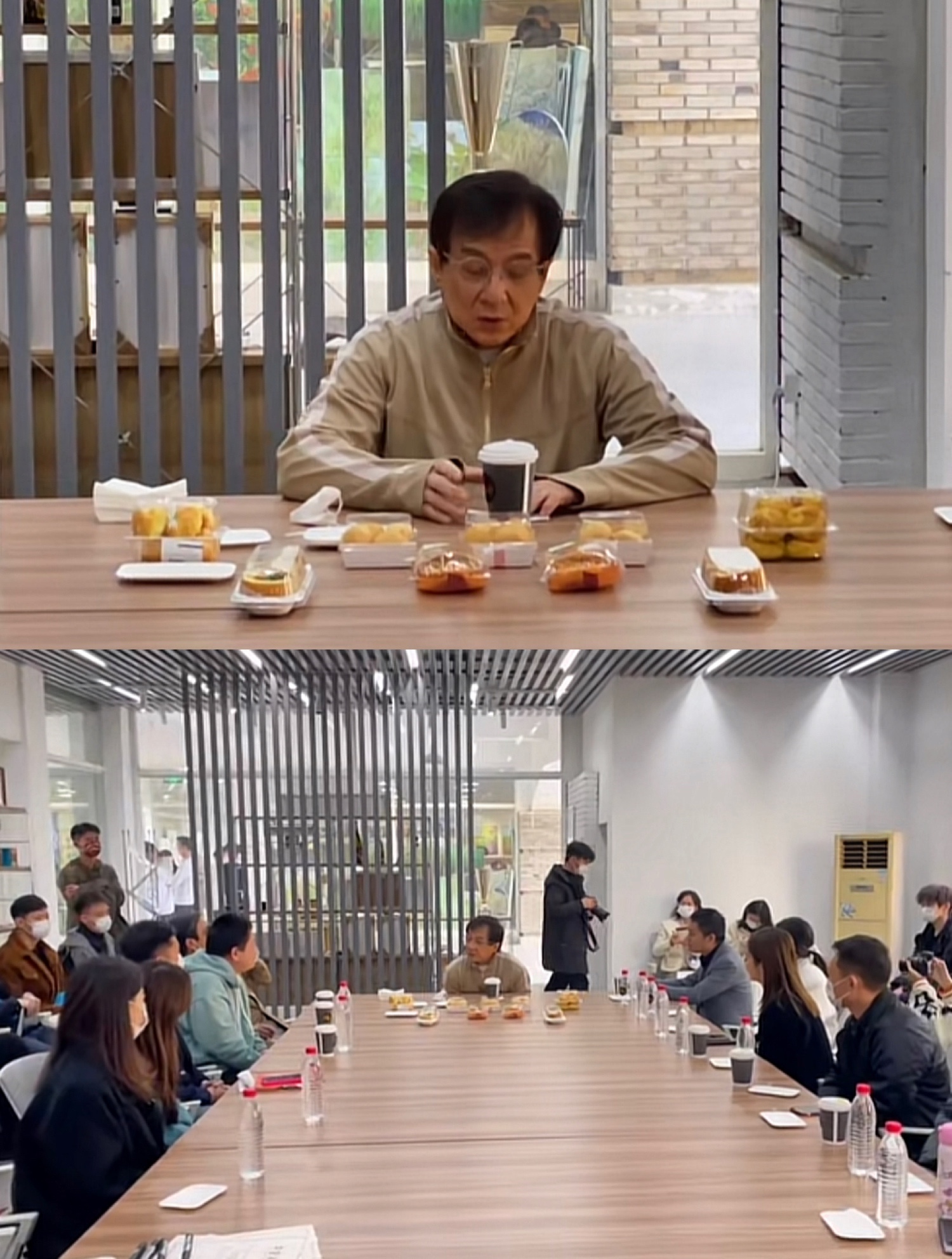 67岁成龙现身武汉高校上课，获百人迎接排场大，亲切打招呼无架子