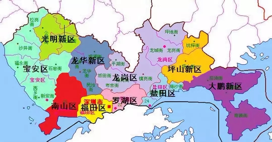 深圳市区划分图图片