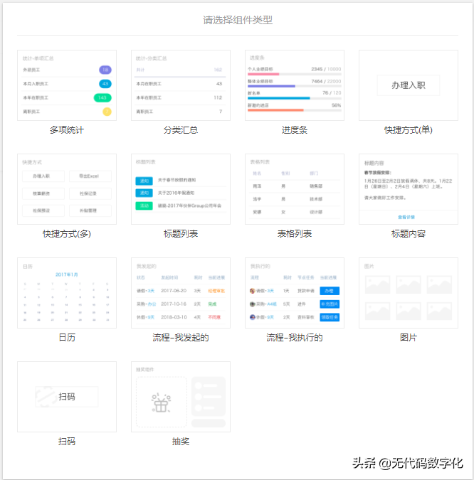 無代碼開發平臺功能對比