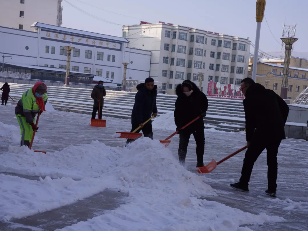 临潭：干部群众齐上阵 清扫积雪暖民心