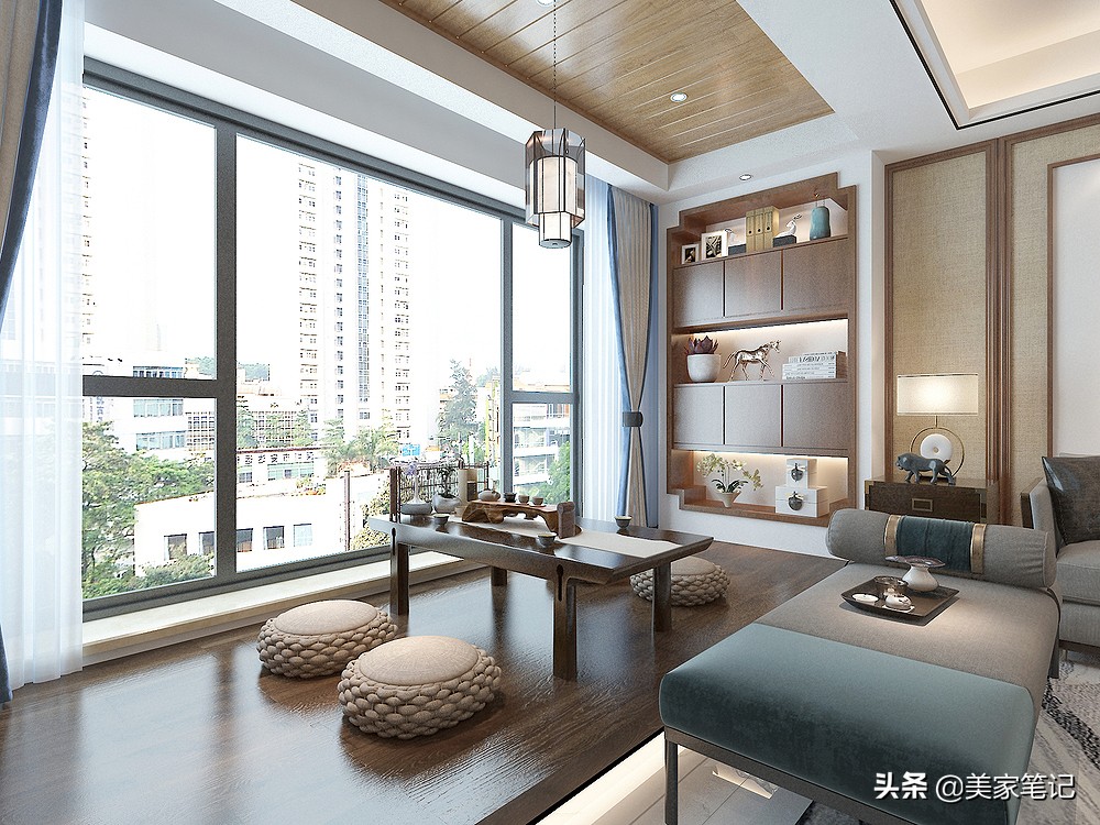 将130㎡精装房改造新中式，优雅又有韵味，仅凭阳台就惊艳全小区