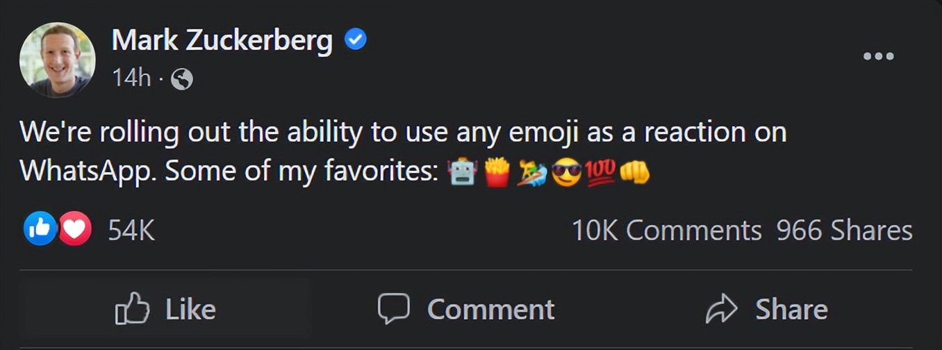 WhatsApp更新Reactions功能！更多趣味性的表情符号可选择