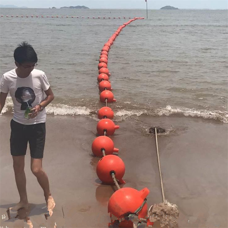 PE颜色靓丽防撞击穿绳水面警戒线浮漂 塑料浮球