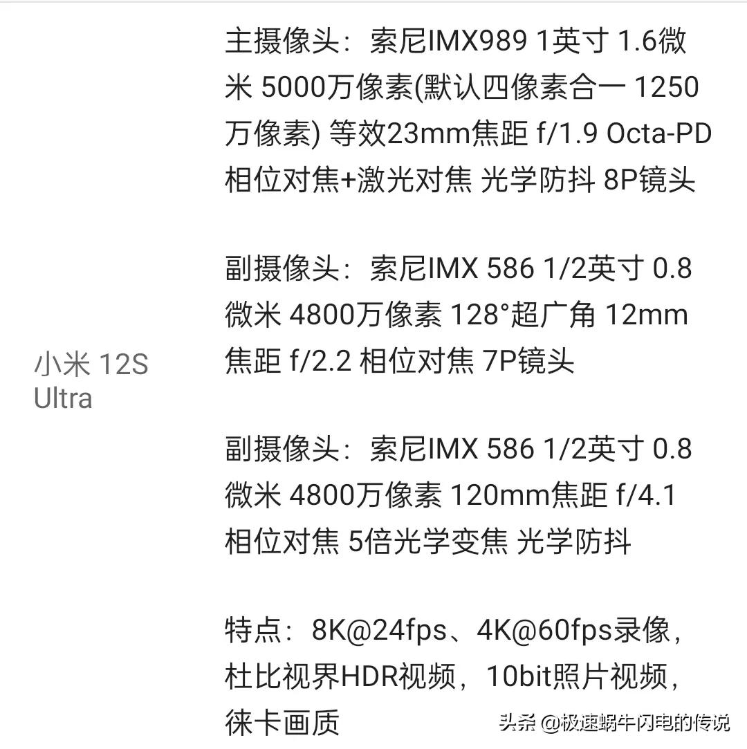 小米12系列详细参数对比#小米手机