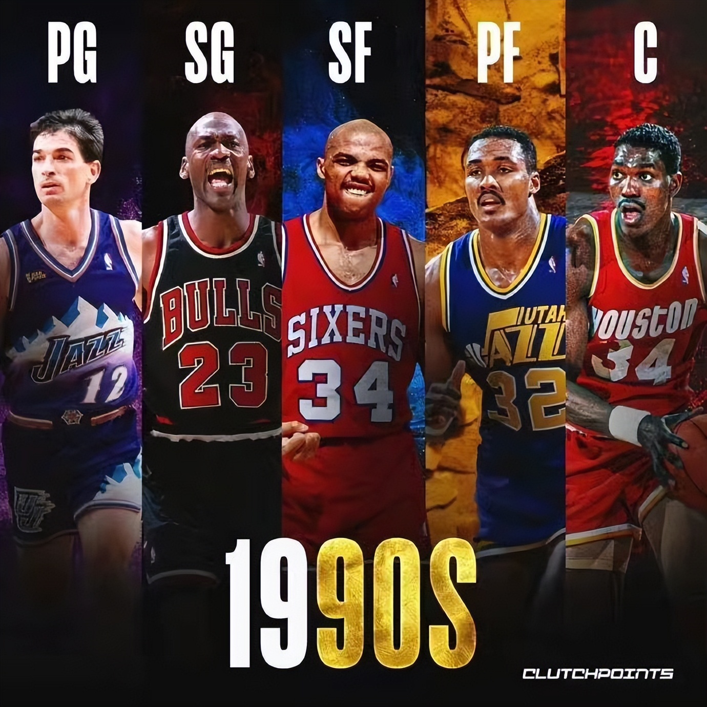 nba籃球隊伍有哪些（美媒列出NBA7個時代最佳陣容，喬魔科詹庫領銜，90年代最強？）