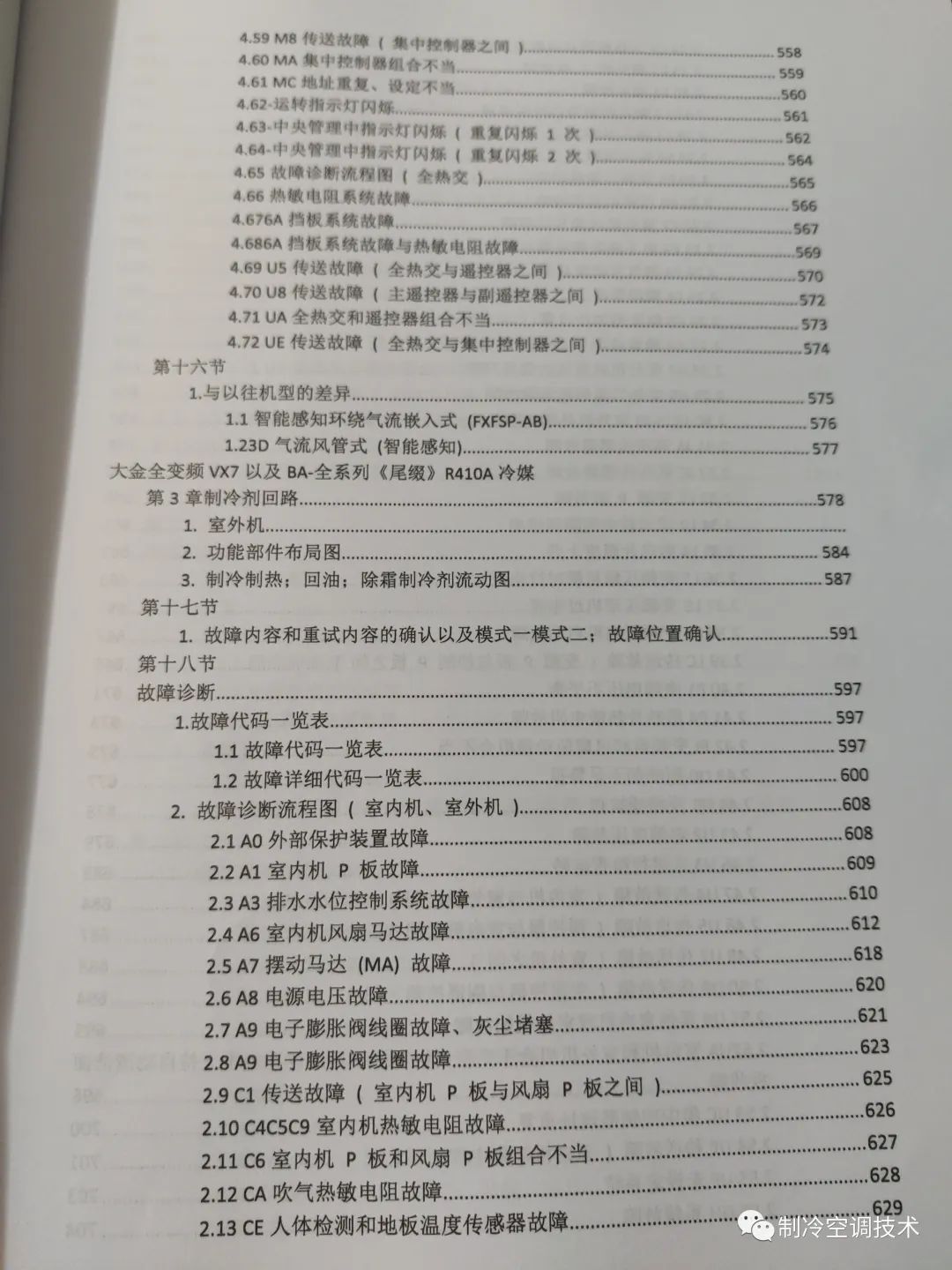 大金VRV故障代码、控制逻辑、故障实例、1000页技术维修手册