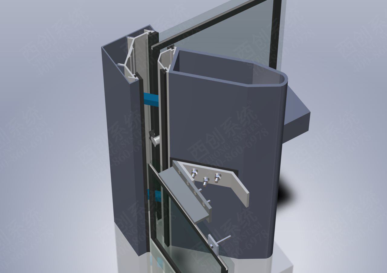 多截面精制钢型材幕墙系统90度阳角转接方法 - 西创系统(图6)