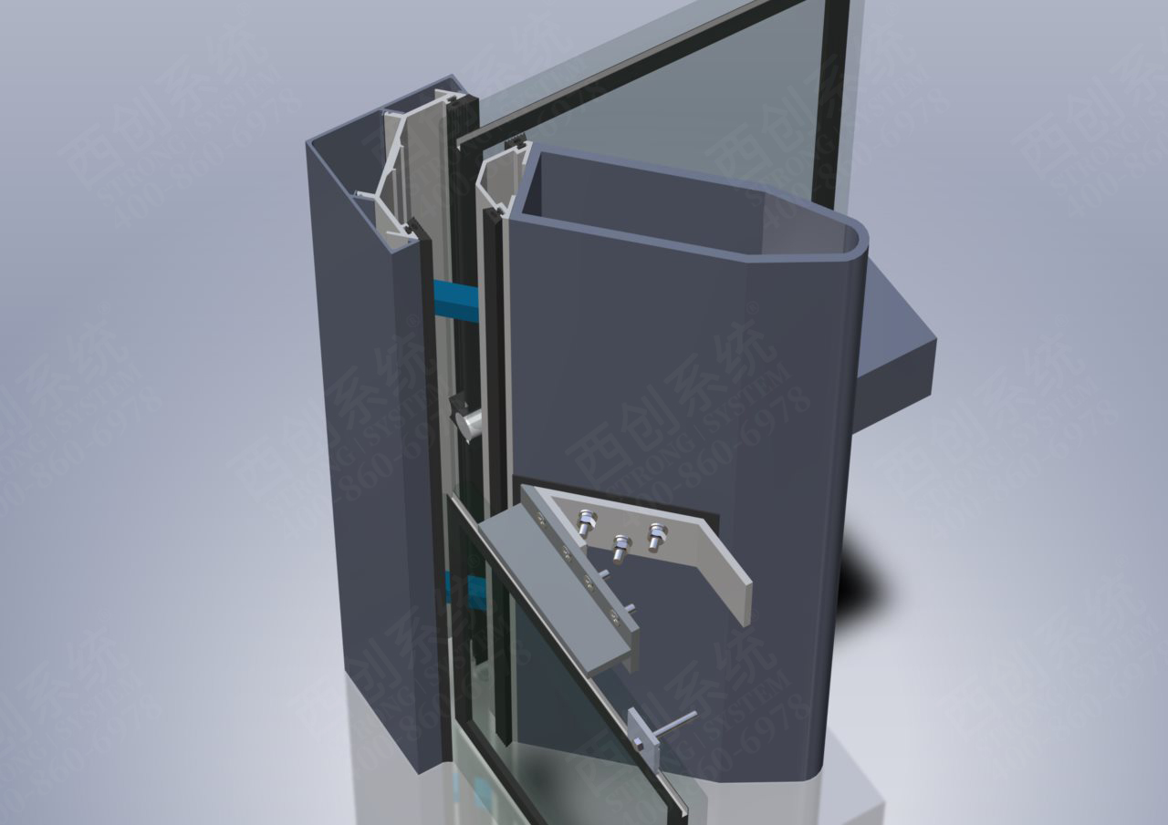 多截面精制鋼型材幕墻系統(tǒng)90度陽角轉接方法 - 西創(chuàng)系統(tǒng)(圖6)