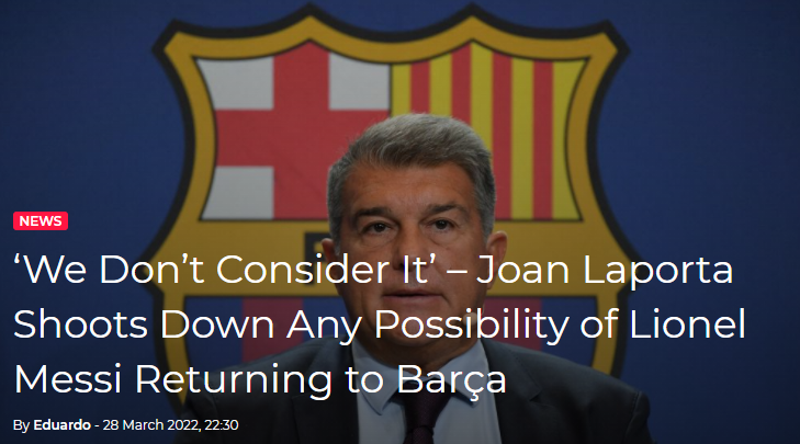 A梅西很难在新赛季初为巴萨出场（再见，梅西！回归巴萨惨遭拒绝，拉波尔塔狠狠扎心：球王太老了）