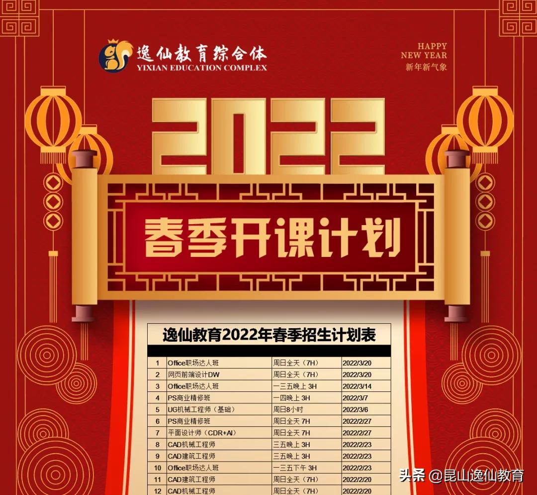 2022年春季开课计划来啦,新的一年您的学习计划好了吗