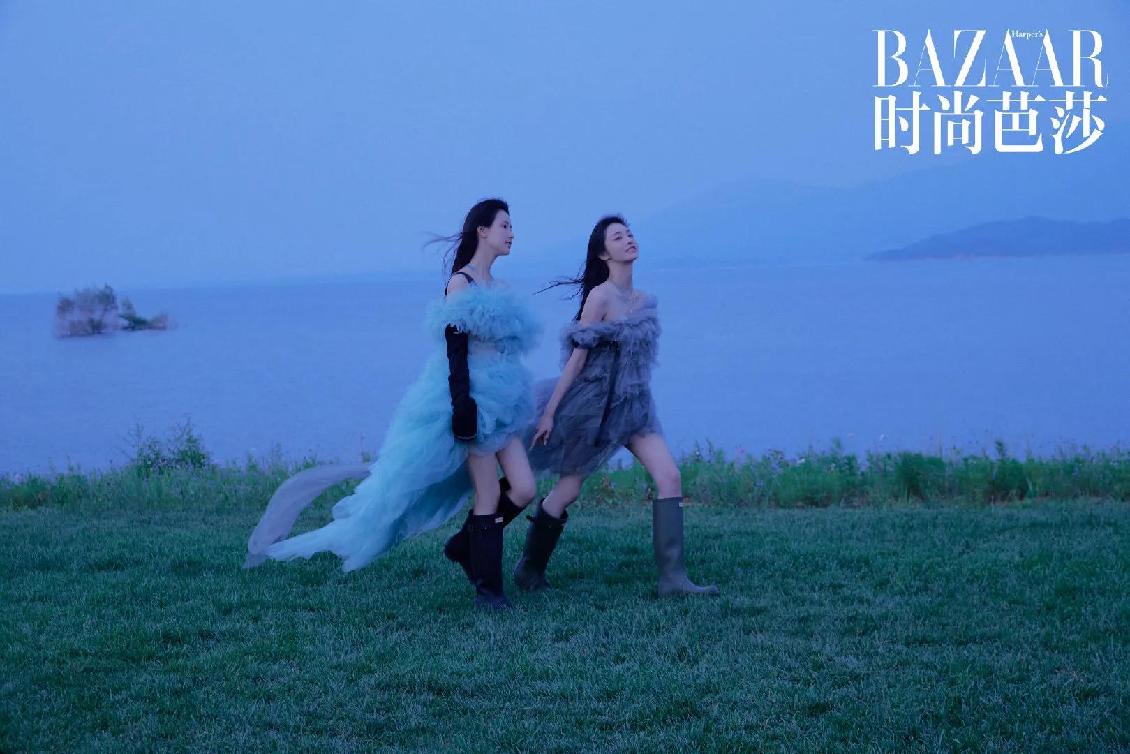 陈都灵周洁琼盛夏听雨芭莎大片