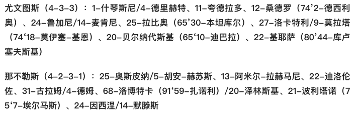 尤文20那不勒斯(意甲-默滕斯破门 小基耶萨进球救主 尤文1-1战平那不勒斯 距前四3分)