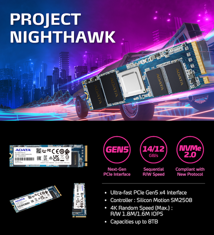 威剛展示 pcie 5.0 ssd:連續讀取14gb/s
