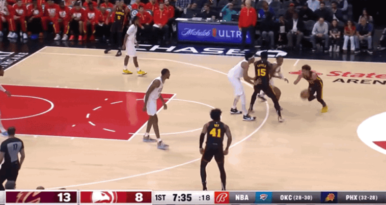 赛季34球12助攻（老鹰换帅首战创纪录大胜骑士：吹杨34+9穆雷准三双 加兰空砍33分）