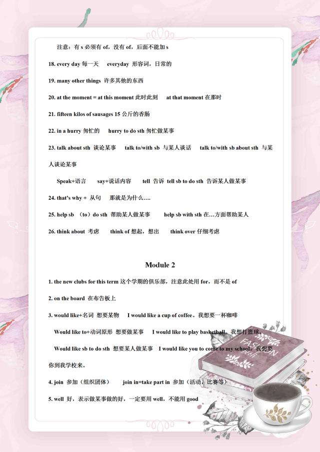 最新外研版英语：七年级下册全单元知识点总结！考高分就是因为它