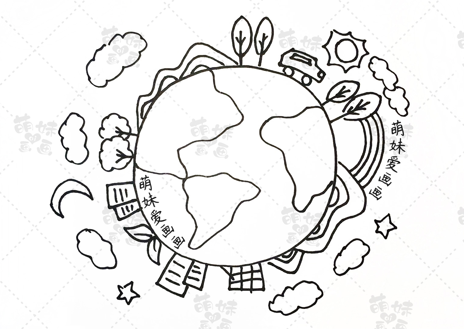 世界地球日海报简笔画(含文字内容的2023世界地球日手抄报及主题画