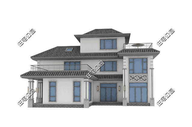 老家房子设计图(坐西朝东，11×16米新中式别墅，38平大套卧带来高品质生活)