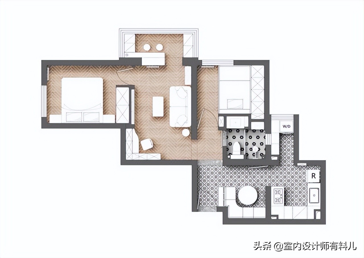 60㎡奇葩户型，装修成两房两厅，塞下9大功能区，令业主惊艳叫绝