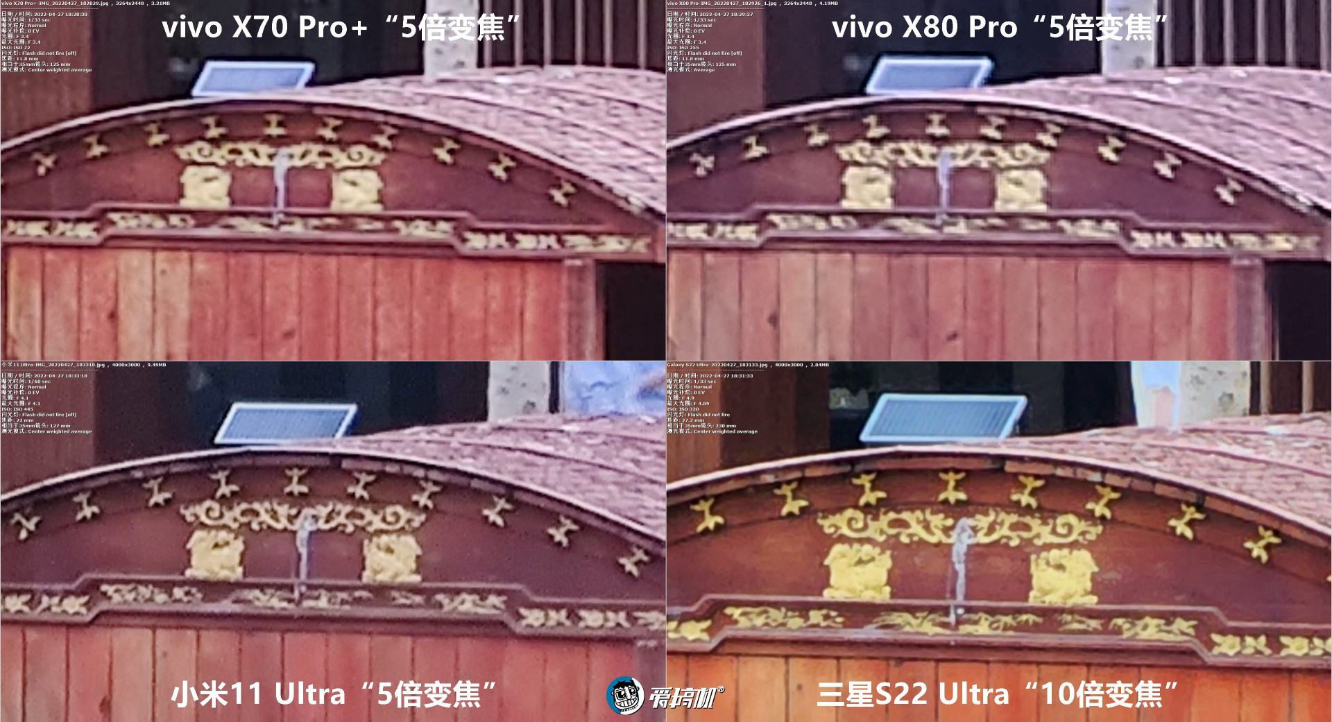 旗舰拍照PK：vivo X80Pro对X70Pro+、三星S22Ultra、小米11Ultra