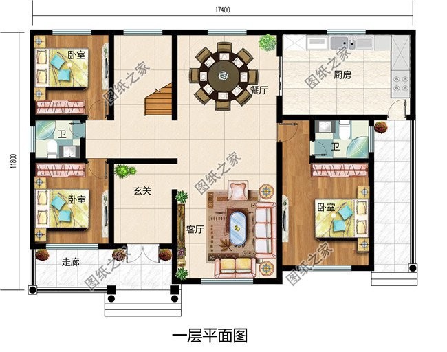 欧式复式别墅设计，室内十分宽敞通透，提升居住体验感