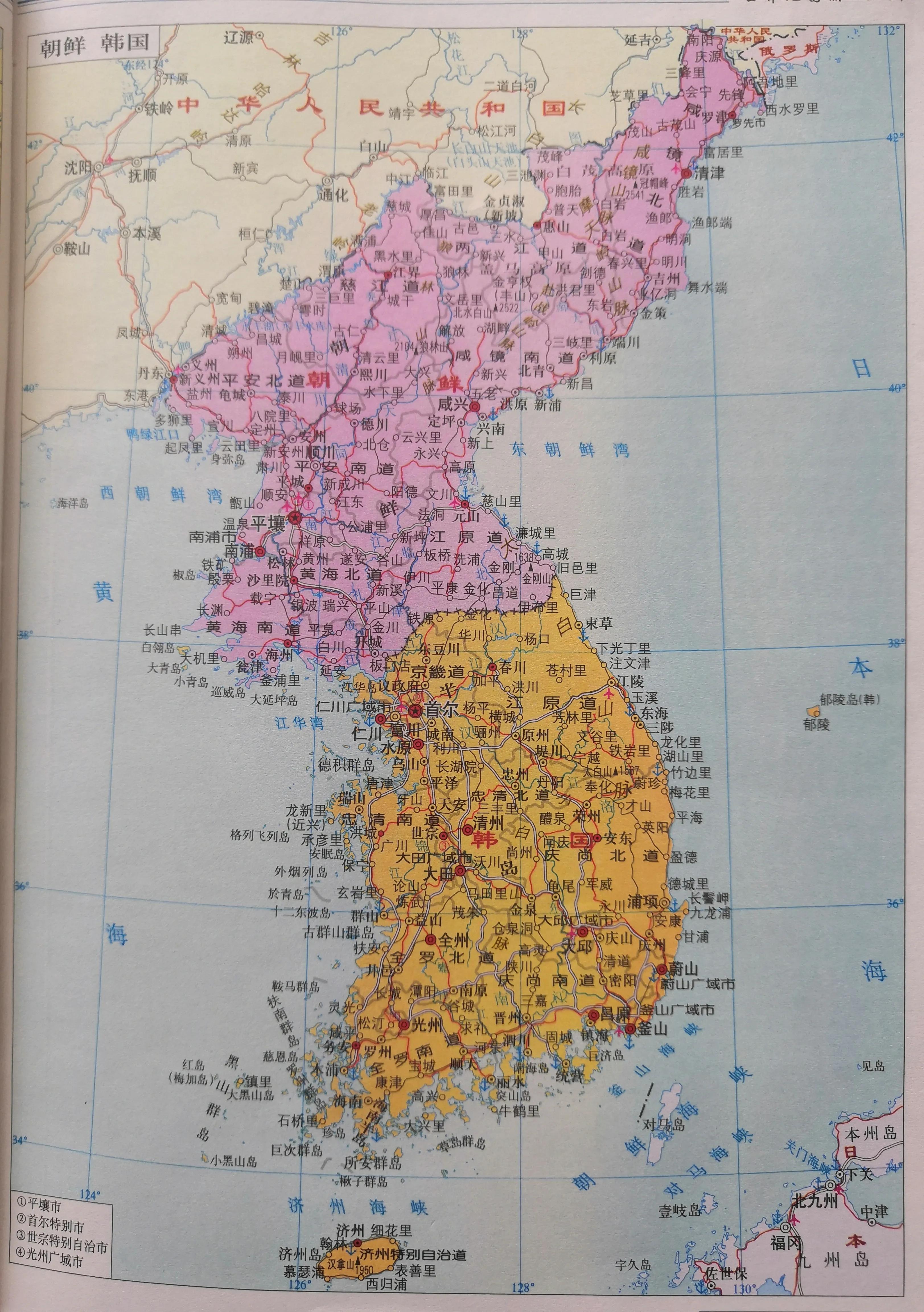 亚州地图高清中文版(世界地图变迁史—亚洲朝鲜)