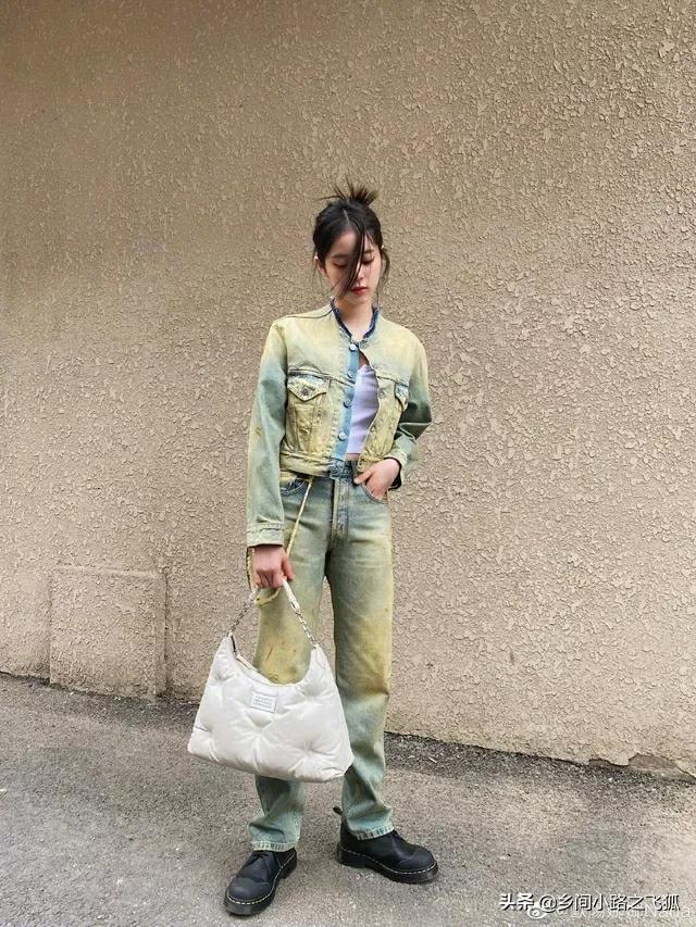 欧阳娜娜晒星期六OOTD 破旧牛仔风又甜又酷