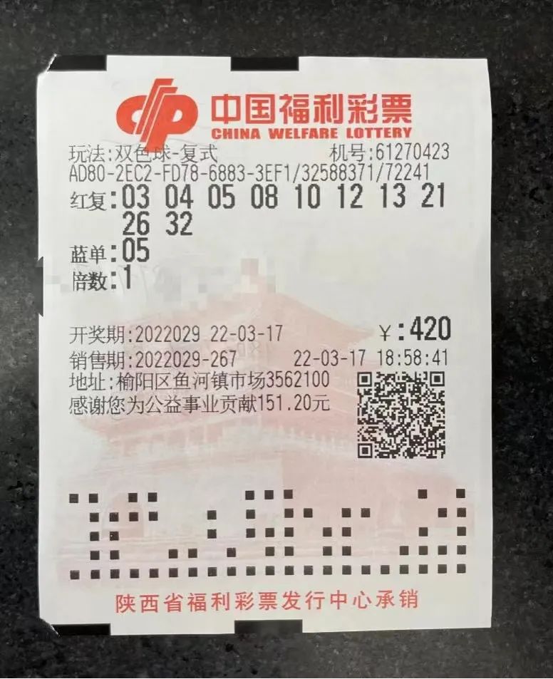 榆林彩民机选双色球复式中出16.2万元