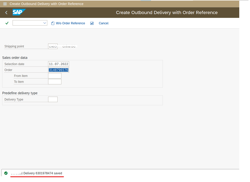 SAP SD初阶之VA03为销售订单创建交货单