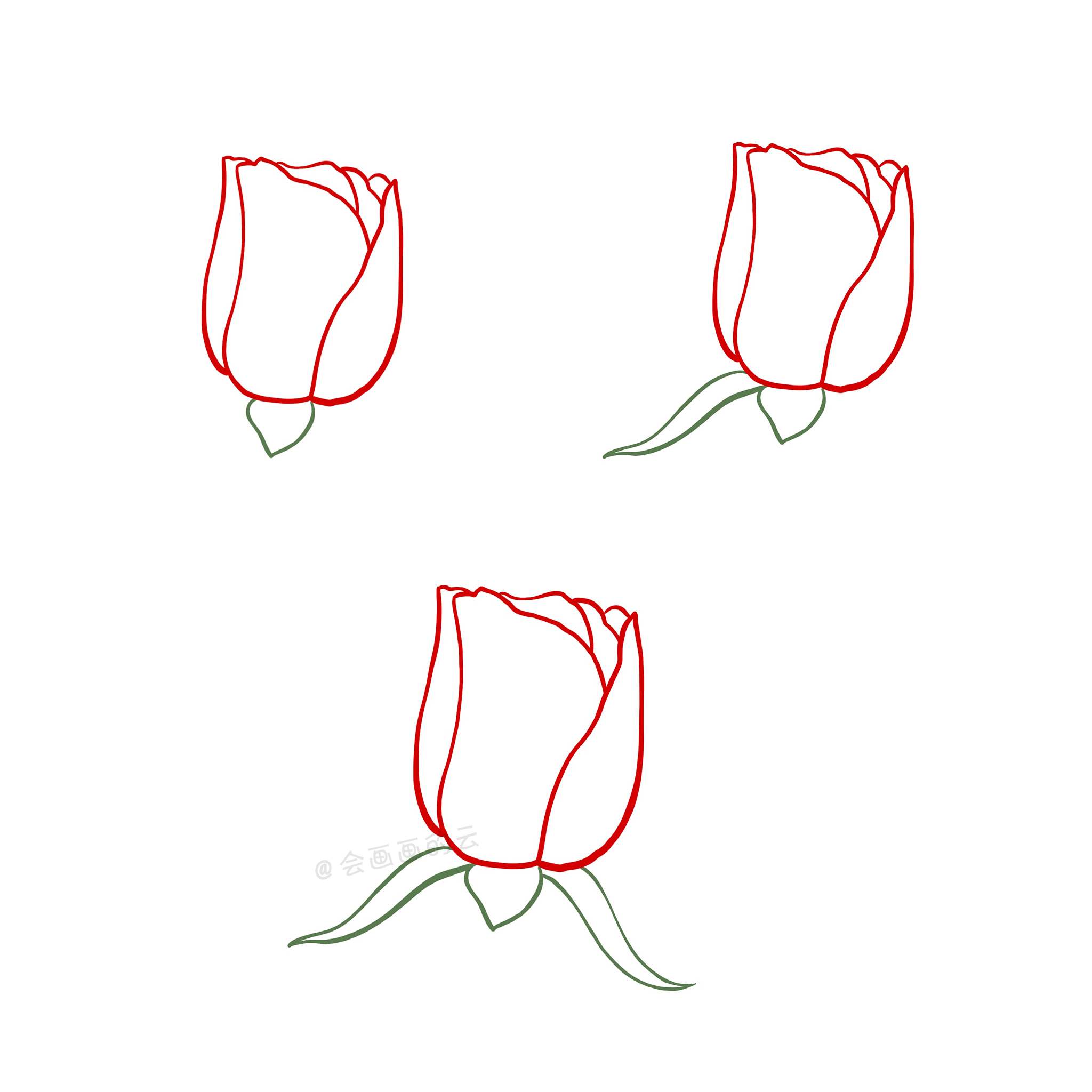 玫瑰花怎么画才简单图片