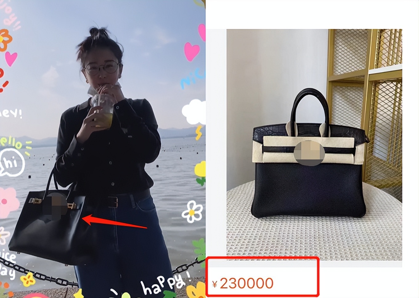 阚清子素颜现身小吃摊，手拿食物路边大口吞咽，手上一个包值23万