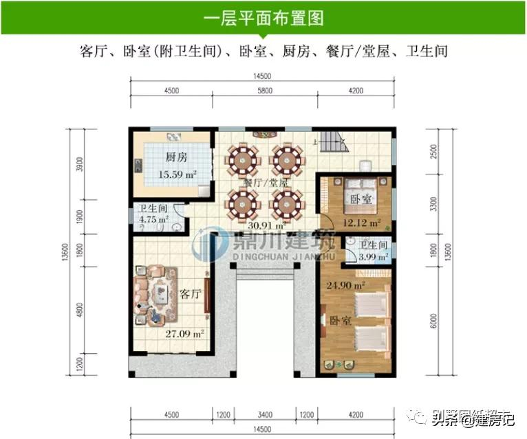 开间15米，江苏8款别墅，每一套都各有特点，符合乡村风水讲究