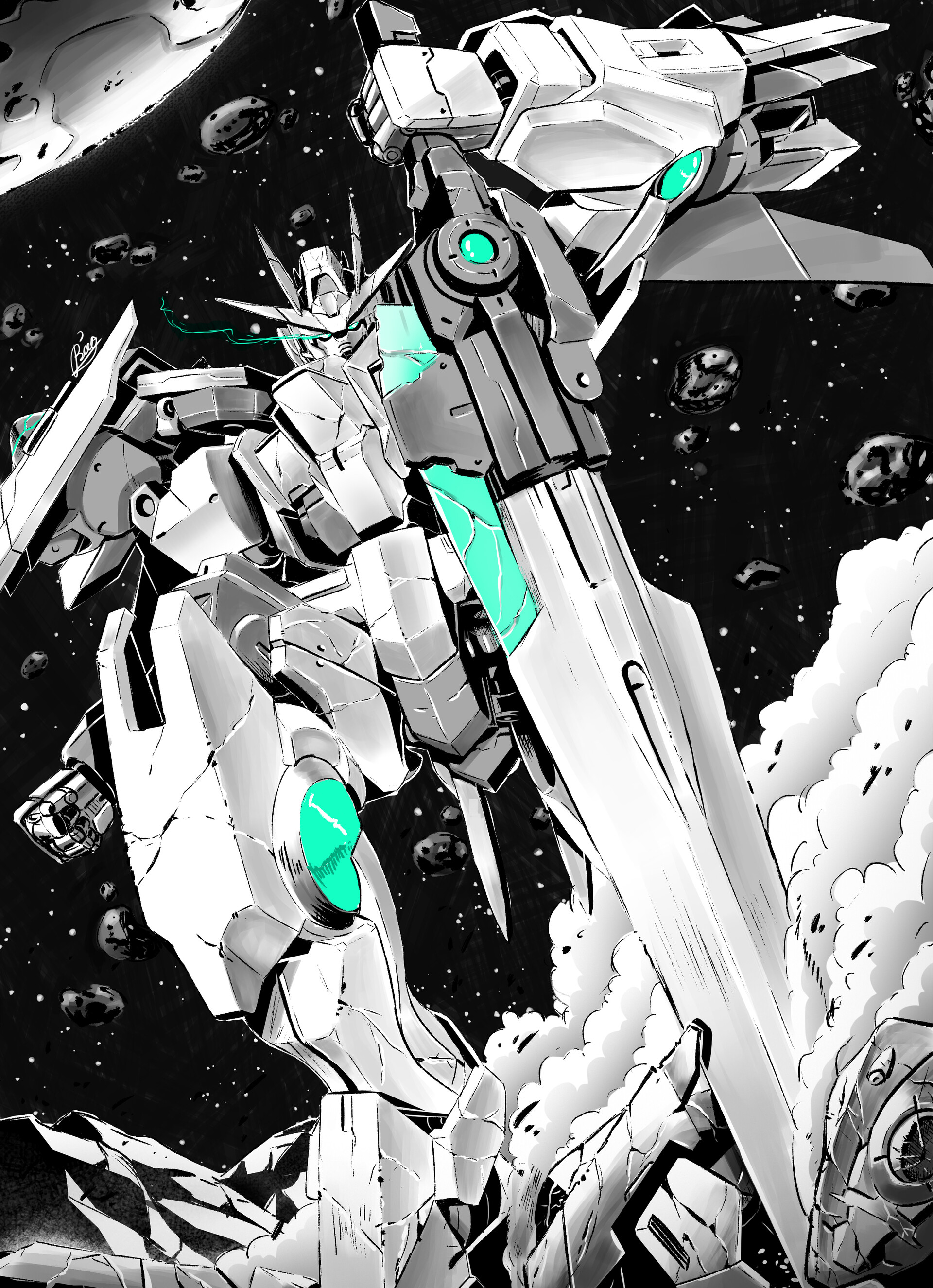 高达插画设计谁还没个机甲梦