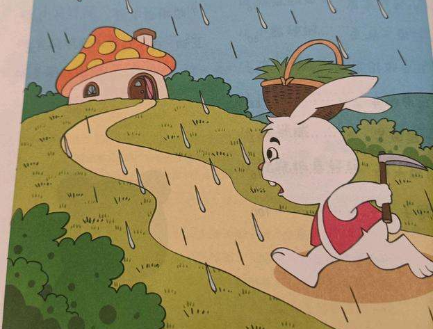 画面呈现的是小兔子在雨中跑回家的过程,那此前割草是怎样的,跑回家